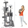imageYITAHOME 75in Cat Tree Tower for Indoor Cats MultiLevel Cat Furniture with Scratching Posts Cat Caves Padded Perch Cozy Hammock Ladder and Plush Balls for Kittens Pet Play House Dark GrayLight Gray