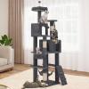 imageYITAHOME 75in Cat Tree Tower for Indoor Cats MultiLevel Cat Furniture with Scratching Posts Cat Caves Padded Perch Cozy Hammock Ladder and Plush Balls for Kittens Pet Play House Dark GrayDark Gray