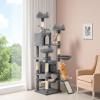 imageYITAHOME 75in Cat Tree Tower for Indoor Cats MultiLevel Cat Furniture with Scratching Posts Cat Caves Padded Perch Cozy Hammock Ladder and Plush Balls for Kittens Pet Play House Dark GrayLight Gray