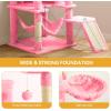 imageYITAHOME 75in Cat Tree Tower for Indoor Cats MultiLevel Cat Furniture with Scratching Posts Cat Caves Padded Perch Cozy Hammock Ladder and Plush Balls for Kittens Pet Play House Dark GrayPink