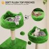 imageYITAHOME 75in Cat Tree Tower for Indoor Cats MultiLevel Cat Furniture with Scratching Posts Cat Caves Padded Perch Cozy Hammock Ladder and Plush Balls for Kittens Pet Play House Dark GrayGreen