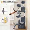 imageYITAHOME 75in Cat Tree Tower for Indoor Cats MultiLevel Cat Furniture with Scratching Posts Cat Caves Padded Perch Cozy Hammock Ladder and Plush Balls for Kittens Pet Play House Dark GrayDark Gray