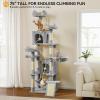 imageYITAHOME 75in Cat Tree Tower for Indoor Cats MultiLevel Cat Furniture with Scratching Posts Cat Caves Padded Perch Cozy Hammock Ladder and Plush Balls for Kittens Pet Play House Dark GrayLight Gray
