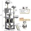 imageYITAHOME 75in Cat Tree Tower for Indoor Cats MultiLevel Cat Furniture with Scratching Posts Cat Caves Padded Perch Cozy Hammock Ladder and Plush Balls for Kittens Pet Play House Dark GrayLight Gray