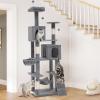 imageYITAHOME 75in Cat Tree Tower for Indoor Cats MultiLevel Cat Furniture with Scratching Posts Cat Caves Padded Perch Cozy Hammock Ladder and Plush Balls for Kittens Pet Play House Dark GrayLight Gray
