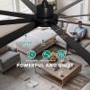 imageYITAHOME 84 Inch Ceiling Fans with Lights and Remote Control for Indoor Reversible Quiet DC Motor 8 Blades with 6 Speed Large Ceiling Fans for Home Commercial Black84