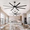 imageYITAHOME 84 Inch Ceiling Fans with Lights and Remote Control for Indoor Reversible Quiet DC Motor 8 Blades with 6 Speed Large Ceiling Fans for Home Commercial Black84