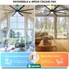 imageYITAHOME 84 Inch Ceiling Fans with Lights and Remote Control for Indoor Reversible Quiet DC Motor 8 Blades with 6 Speed Large Ceiling Fans for Home Commercial Black84