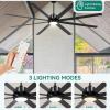 imageYITAHOME 84 Inch Ceiling Fans with Lights and Remote Control for Indoor Reversible Quiet DC Motor 8 Blades with 6 Speed Large Ceiling Fans for Home Commercial Black84