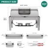imageYITAHOME 9 Qt Visible Roll Top Chafing Dish Buffet Set Rectangular Stainless Steel Buffet Warmer Chafers for Wedding Parties Banquet Catering Events 1 Full Size ampamp 2 HalfSize9QT Rectangular