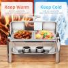 imageYITAHOME 9 Qt Visible Roll Top Chafing Dish Buffet Set Rectangular Stainless Steel Buffet Warmer Chafers for Wedding Parties Banquet Catering Events 1 Full Size ampamp 2 HalfSize9QT Rectangular