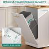 imageYITAHOME 90 inch Kitchen Islands with Extendable Dining Table ampamp Seating for 24 Mobile Storage Islands with 2 Chairs Rolling Kitchen Cart with Trash Cabinet Power Outlet 3Tier Spice Rack WhiteWhite