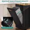 imageYITAHOME 90 inch Kitchen Islands with Extendable Dining Table ampamp Seating for 24 Mobile Storage Islands with 2 Chairs Rolling Kitchen Cart with Trash Cabinet Power Outlet 3Tier Spice Rack WhiteBlack