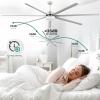 imageYITAHOME 96 Inch Industrial Ceiling Fan with Lights Large Ceiling Fan with 7 Reversible Aluminum Blades 3 Downrods 6Speed Remote Control Home or Commercial Fan for PorchGarageShop BlackNickel