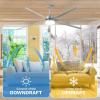 imageYITAHOME 96 Inch Industrial Ceiling Fan with Lights Large Ceiling Fan with 7 Reversible Aluminum Blades 3 Downrods 6Speed Remote Control Home or Commercial Fan for PorchGarageShop BlackNickel