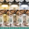 imageYITAHOME 96 Inch Industrial Ceiling Fan with Lights Large Ceiling Fan with 7 Reversible Aluminum Blades 3 Downrods 6Speed Remote Control Home or Commercial Fan for PorchGarageShop BlackBlack