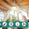 imageYITAHOME 96 Inch Industrial Ceiling Fan with Lights Large Ceiling Fan with 7 Reversible Aluminum Blades 3 Downrods 6Speed Remote Control Home or Commercial Fan for PorchGarageShop BlackNickel