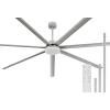 imageYITAHOME 96 Inch Industrial Ceiling Fan with Lights Large Ceiling Fan with 7 Reversible Aluminum Blades 3 Downrods 6Speed Remote Control Home or Commercial Fan for PorchGarageShop BlackNickel