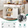 imageYITAHOME Americana Kitchen Island with Drop Leaf ampamp Power Outlet 476 inch Mobile Butcher Block Island Cart PullOut Trash Can Storage 3Tier Spice Rack White and WalnutOffwhite