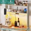 imageYITAHOME Bakers Rack Cabinet Microwave Stand with Power Outlet ampamp RGB LED Lights Farmhouse Coffee Bar Station with Storage 5Tier Kitchen Pantry Hutch for Dining Living RoomWhite Walnut GrainWhite Walnut Grain