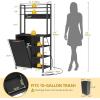 imageYITAHOME Bakers Rack with Storage Microwave Stand with Trash Can Bin Cabinet and Power Outlet 6Tiers Coffee Stand Large Microwave Table for Kitchen Dining Room Living Room WhiteBlack