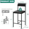 imageYITAHOME Bar Stools Set of 2 Tall Kitchen Island Stools 2618quot Modern Bar Chair with Upholstered Back and Footrest Barstool Chairs for Dining Room Kitchen Living Room Apartment Black SeatBlack