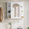 imageYITAHOME Bathroom Cabinet Medicine Cabinet Organizer Wall Mounted Cabinet with Mirror Door and Removable Shelf for Bathroom Living Room Laundry Bedroom Purplish BlueWhite