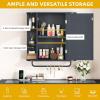 imageYITAHOME Bathroom Cabinet Medicine Cabinet Organizer Wall Mounted Cabinet with Mirror Door and Removable Shelf for Bathroom Living Room Laundry Bedroom Purplish BluePurplish Blue