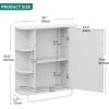 imageYITAHOME Bathroom Cabinet Medicine Cabinet Organizer Wall Mounted Cabinet with Mirror Door and Removable Shelf for Bathroom Living Room Laundry Bedroom Purplish BlueWhite