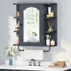 imageYITAHOME Bathroom Cabinet Medicine Cabinet Organizer Wall Mounted Cabinet with Mirror Door and Removable Shelf for Bathroom Living Room Laundry Bedroom Purplish BluePurplish Blue