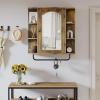 imageYITAHOME Bathroom Cabinet Medicine Cabinet Organizer Wall Mounted Cabinet with Mirror Door and Removable Shelf for Bathroom Living Room Laundry Bedroom Purplish BlueBrown