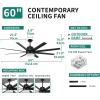 imageYITAHOME Black Ceiling Fans 60 Inch with Lights and Remote Modern Fan for Indoor with Quiet Reversible 6 Speeds Motor Dimmable LED 3 Color Memory Function for Bedroom Living Room