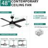 imageYITAHOME Black Ceiling Fans with Light and Remote 52 Inch Gold Dimmable Fanlight for Indoor 6 Modes with Stepless Color Temperature Memory FunctionBlack
