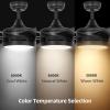 imageYITAHOME Black Ceiling Fans with Light and Remote 52 Inch Gold Dimmable Fanlight for Indoor 6 Modes with Stepless Color Temperature Memory FunctionBlack