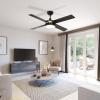 imageYITAHOME Black Ceiling Fans with Light and Remote 52 Inch Gold Dimmable Fanlight for Indoor 6 Modes with Stepless Color Temperature Memory FunctionBlack Gold