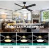 imageYITAHOME Black Ceiling Fans with Light and Remote 52 Inch Gold Dimmable Fanlight for Indoor 6 Modes with Stepless Color Temperature Memory FunctionBlack Gold