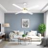 imageYITAHOME Black Ceiling Fans with Light and Remote 52 Inch Gold Dimmable Fanlight for Indoor 6 Modes with Stepless Color Temperature Memory FunctionWhite Gold