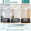 imageYITAHOME Black Ceiling Fans with Light and Remote 52 Inch Gold Dimmable Fanlight for Indoor 6 Modes with Stepless Color Temperature Memory FunctionWhite Gold