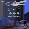 imageYITAHOME Black Ceiling Fans with Light and Remote 52 Inch Gold Dimmable Fanlight for Indoor 6 Modes with Stepless Color Temperature Memory FunctionWhite Gold