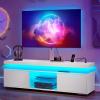 imageYITAHOME Black TV Stand for Living Room with Height Adjustable Mount Modern TV Stand for 7065 Inch TV LED Entertainment Center with Storage Media Console Cabinet BlackWhite