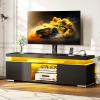 imageYITAHOME Black TV Stand for Living Room with Height Adjustable Mount Modern TV Stand for 7065 Inch TV LED Entertainment Center with Storage Media Console Cabinet BlackBlack