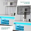 imageYITAHOME Black TV Stand for Living Room with Height Adjustable Mount Modern TV Stand for 7065 Inch TV LED Entertainment Center with Storage Media Console Cabinet BlackWhite