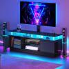imageYITAHOME Black TV Stand for Living Room with Height Adjustable Mount Modern TV Stand for 7065 Inch TV LED Entertainment Center with Storage Media Console Cabinet BlackBlack