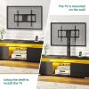 imageYITAHOME Black TV Stand for Living Room with Height Adjustable Mount Modern TV Stand for 7065 Inch TV LED Entertainment Center with Storage Media Console Cabinet BlackBlack