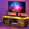 imageYITAHOME Black TV Stand for Living Room with Height Adjustable Mount Modern TV Stand for 7065 Inch TV LED Entertainment Center with Storage Media Console Cabinet BlackRustic Brown