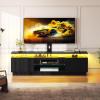 imageYITAHOME Black TV Stand for Living Room with Height Adjustable Mount Modern TV Stand for 7065 Inch TV LED Entertainment Center with Storage Media Console Cabinet BlackBlack