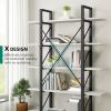 imageYITAHOME Book Shelf5 Tier Bookcase 12quot D x 47quot W x 71quot H Large Industrial Book Shelf Storage Organizer for Living Room BedroomHome Office Free Standing Storage Shelving Unit WhiteWhite  Black