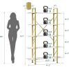 imageYITAHOME Book Shelf5 Tier Bookcase 12quot D x 47quot W x 71quot H Large Industrial Book Shelf Storage Organizer for Living Room BedroomHome Office Free Standing Storage Shelving Unit WhiteGold  White