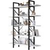imageYITAHOME Book Shelf5 Tier Bookcase 12quot D x 47quot W x 71quot H Large Industrial Book Shelf Storage Organizer for Living Room BedroomHome Office Free Standing Storage Shelving Unit WhiteWhite  Black