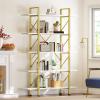 imageYITAHOME Book Shelf5 Tier Bookcase 12quot D x 47quot W x 71quot H Large Industrial Book Shelf Storage Organizer for Living Room BedroomHome Office Free Standing Storage Shelving Unit WhiteGold  White